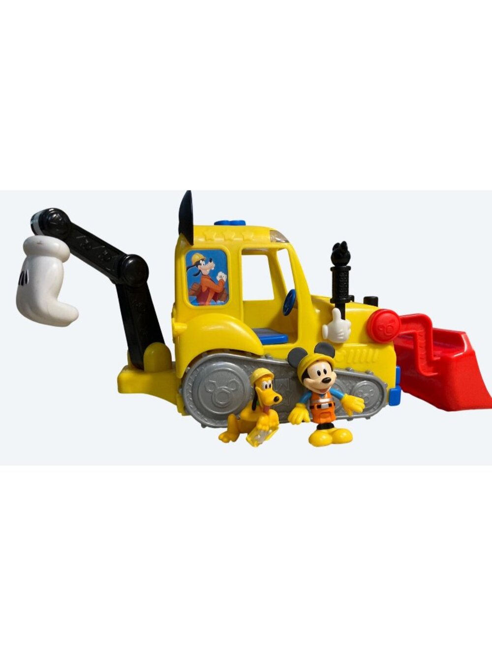 Disney Just Play Goofy and Pluto Construction Bulldozer Toy Plastic Truck